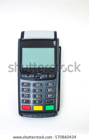 Bank terminal isolated on a white background
