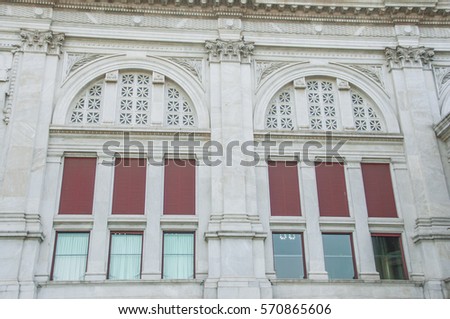 luxury windows at The Ananta Samakhom Throne Hall in Thai Royal Dusit Palace, Bangkok, Thailand.