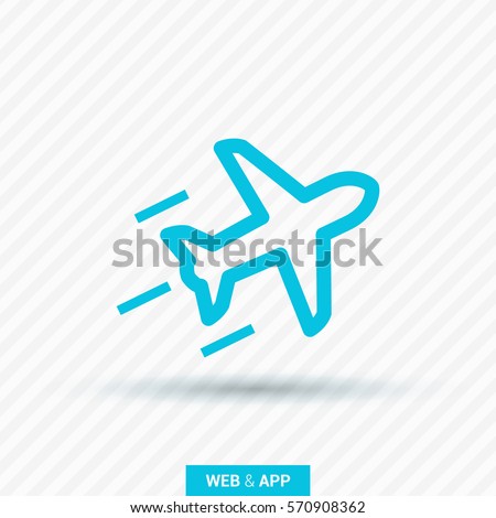 plane isolated minimal icon. aircraft graph line vector icon for websites and mobile minimalistic flat design.