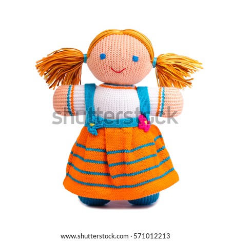 Doll isolated on white background. Royalty-Free Stock Photo #571012213