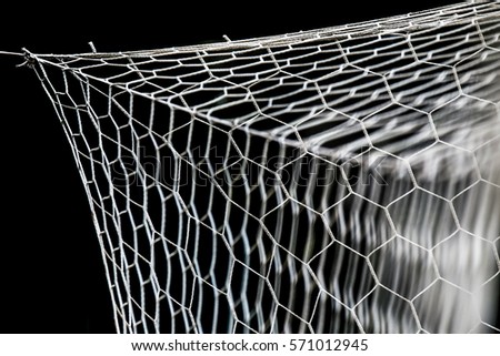 Closeup of soccer goal net.