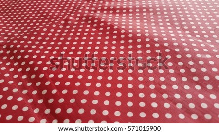 Red cloth White polka dots