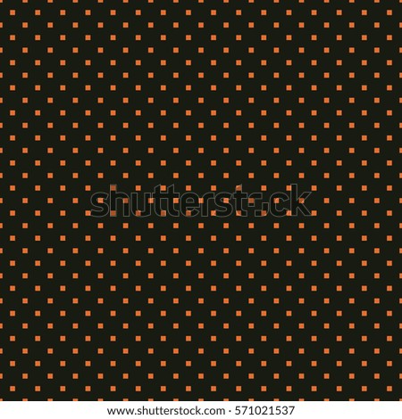 Seamless black and orange square polka dots pattern vector