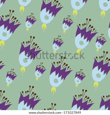 Seamless floral pattern with flowers.Vector illustration.