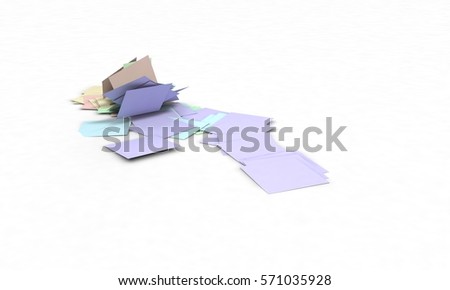 Color envelopes,scattered 3d render