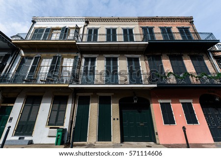 Downtown French Quarters in New Orleans, Louisiana on a Cloudy D