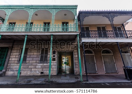 Downtown French Quarters in New Orleans, Louisiana on a Cloudy D