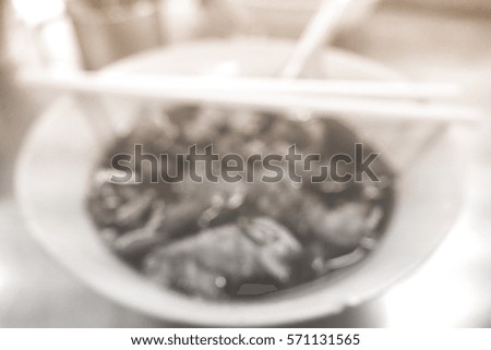 Picture blurred  for background abstract and can be illustration to article of noodle
