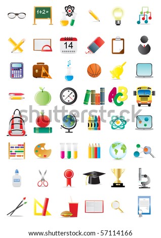 Set of education icons, vector illustration
