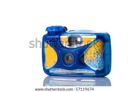Underwater photo camera isolated on white background