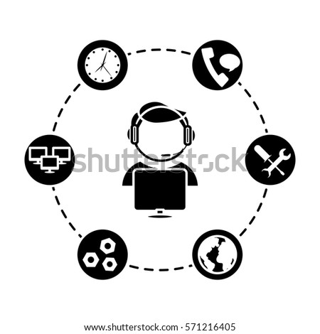 technical service and call center icon, vector illustration image