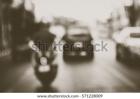Blurred abstract background of Traffic in Bangkok, Thailand