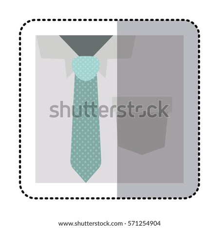 sticker square close up formal shirt with dotted necktie