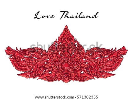 Thai art ornament element. Decorative motifs. Ethnic Art. vector illustration Thai art concept.