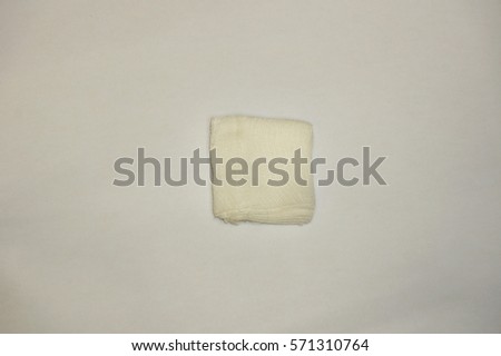 Gauze pieces isolated on white background