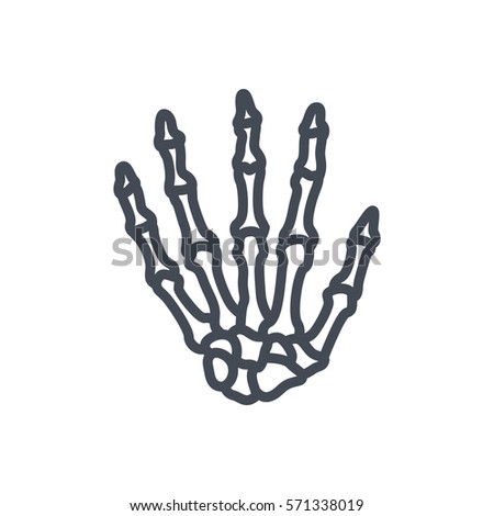 finger hand skeleton line icon