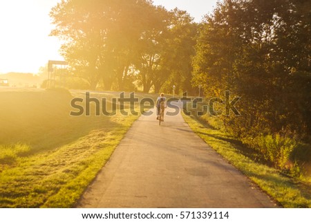 Bicycle and walking path in park