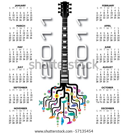 2011 abstract guitar calendar with space for your company name