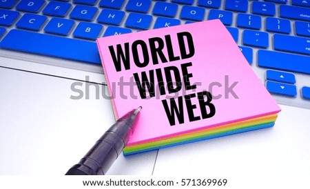 Colourful sticky note with text on keyboard with selective focus. Business concept