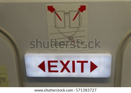 Overwing Exit Sign on Airbus