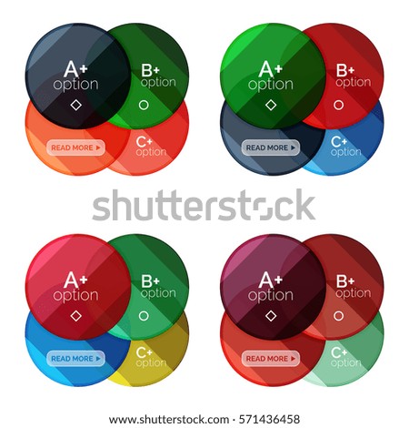Vector set of round infographic banners with options