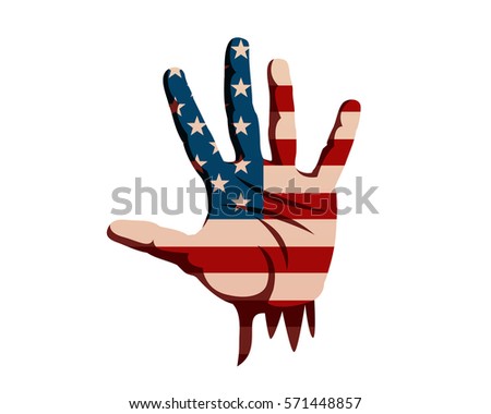United States Of America Humanity Freedom Illustration - American Hand Seeking For Help