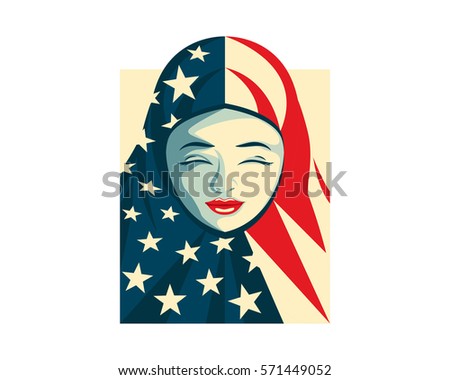 United States Of America Humanity Freedom Illustration - Save Muslim Refugee