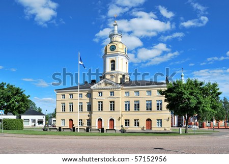 Hamina, Finland. Building of the Town Hall, 1798. Neoclassicism Royalty-Free Stock Photo #57152956