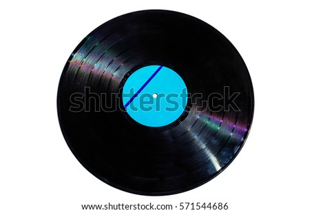 Isolated record with white background and a black name tag line 