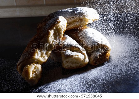 croissants with poppy seeds in the flour