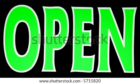 Neon Green Open Sign
