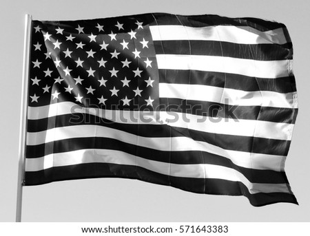 American flag (black and white)
