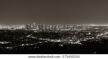 Los Angeles at night with urban buildings