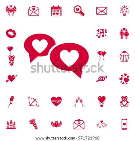 Conversation icon on the white background.Dating illustration. Set of Valentines icons