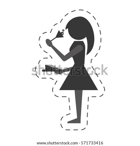 woman drink wine icon design, vector illustration image