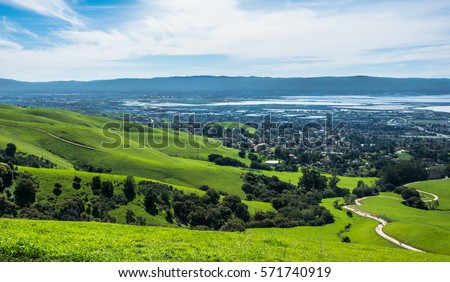 Silicon Valley panorama from Mission Peak Hill Royalty-Free Stock Photo #571740919