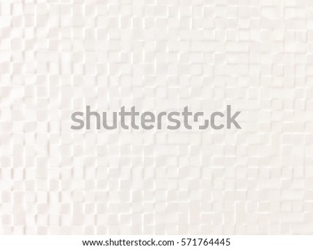 white geometric square and origami texture with ceramic material for abstract background or wallpaper pattern use