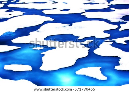Northern sea ice background winter-spring bright. ice and snow weather pattern. white areas of space on blue - Design creativity
