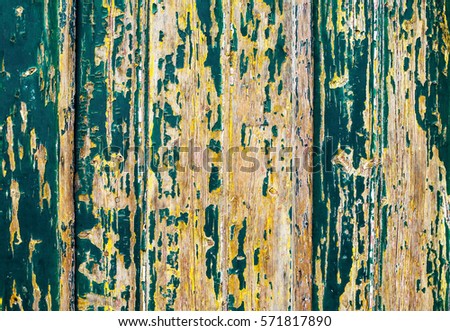 Old dark brown wooden texture background. Vintage wooden boards with peeling paint for your design
