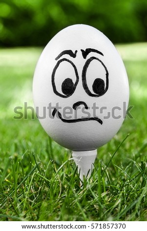 Easter egg and funny face, emotions