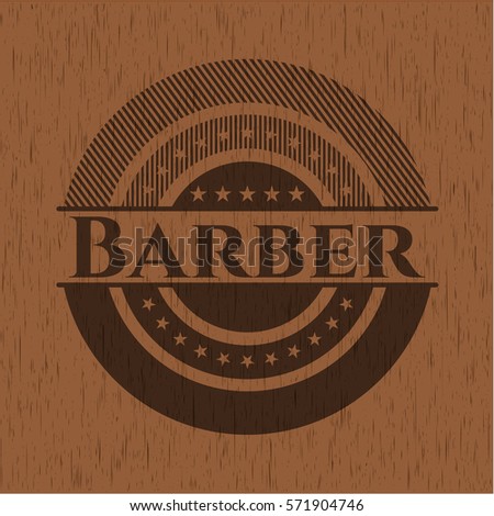 Barber wood emblem. Vintage.