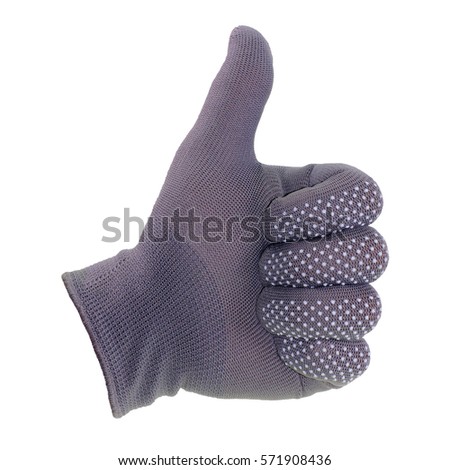 work gloves is point the finger symbol isolate on white.
