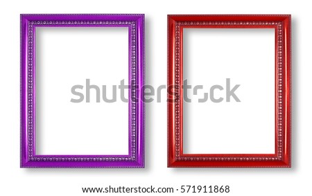 purple frame and red frame isolated on white background.