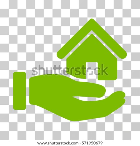 Real Estate Offer Hand icon. Vector illustration style is flat iconic symbol, eco green color, transparent background. Designed for web and software interfaces.