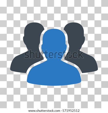 User Group icon. Vector illustration style is flat iconic bicolor symbol, smooth blue colors, transparent background. Designed for web and software interfaces.
