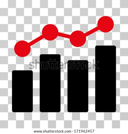 Analytics icon. Vector illustration style is flat iconic bicolor symbol, intensive red and black colors, transparent background. Designed for web and software interfaces.