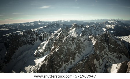 Ski resort in Dolomites. Dolomites winter landscape.