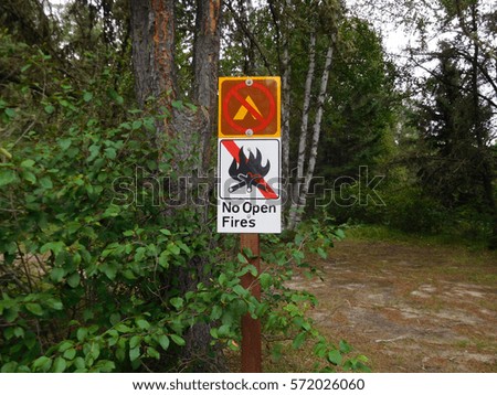 No Camping, No Open Fire Sign
