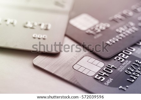 Credit card shopping closeup shot for background,selective focus Royalty-Free Stock Photo #572039596