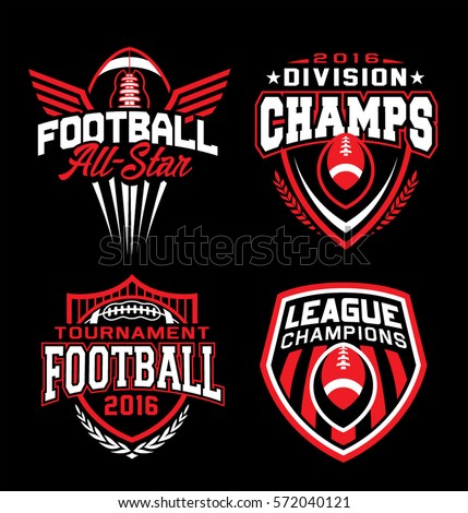 Football sport emblem set